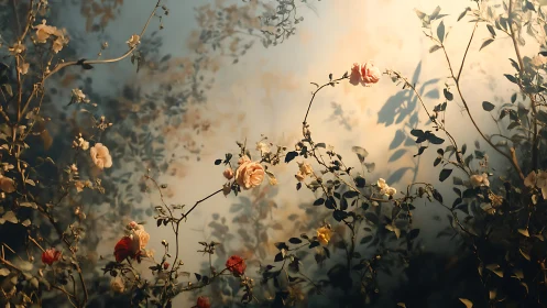 Fading Garden Dreams in Golden Light.