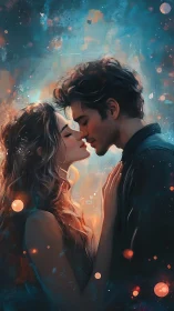 Two Souls Converge in Luminous Celestial Embrace.