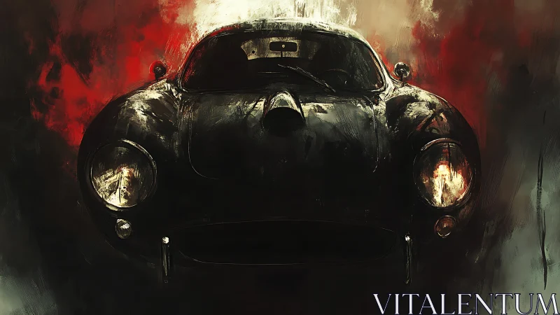 Midnight racer emerging from a storm of smoky color.