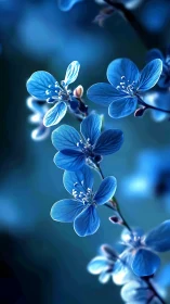 Delicate Blue Petals: Botanical Study in Luminous Macro.