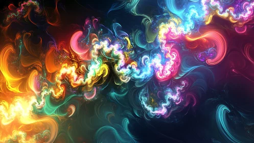 Spectral turbulence along a luminous fractal plasma filament.