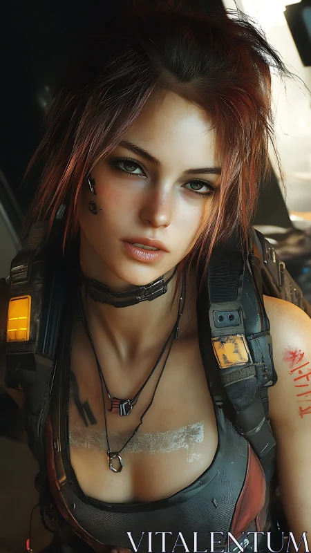 Battle-hardened street runner stares down the neon future