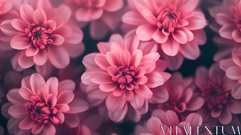 Pink Dahlia Flowers with Layered Petals.