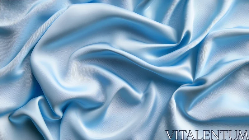 Soft folds of light blue satin fabric in close view.