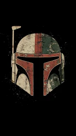 Distressed bounty helmet vector emblem on black ground.