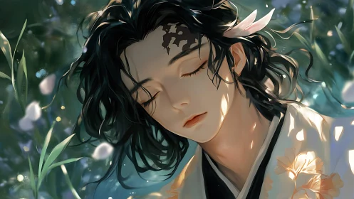 Sleeping garden prince trades sunlight for quiet dreams