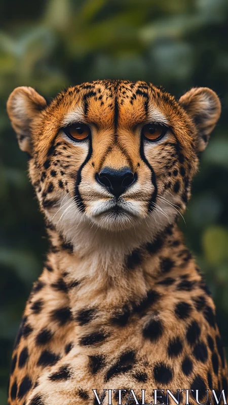Cheetah portrait captures intense amber gaze in nature.