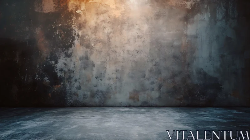 Textured concrete wall and floor rendered with cinematic lighting