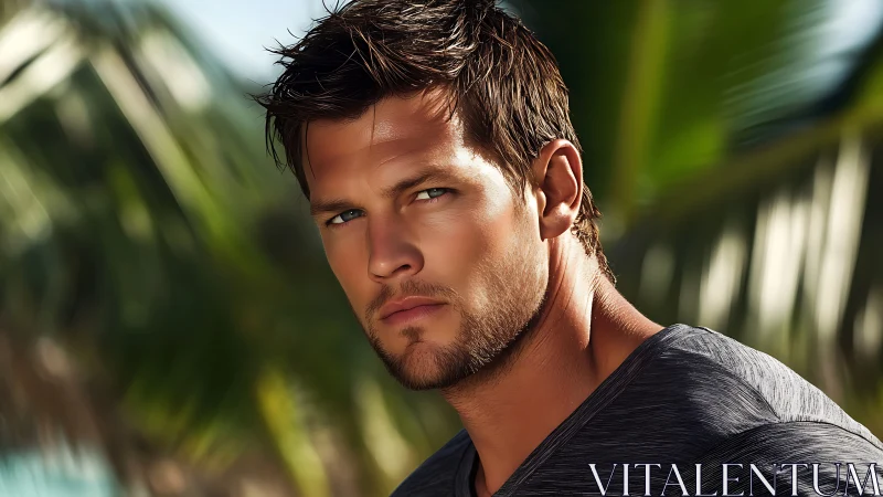 Male subject outdoors in shallow depth of field portrait.