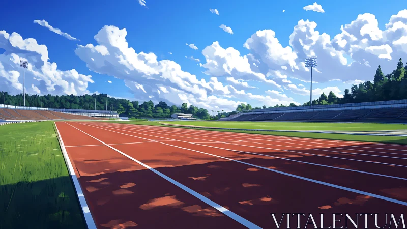 Sunlit lanes stretch toward a cloud-bright summer horizon