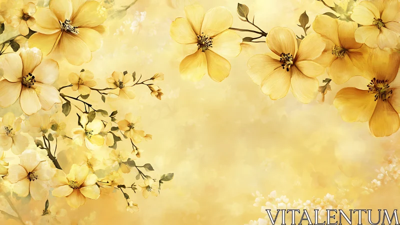 Golden Blooms Dancing: A Soft Yellow Flower Dream.