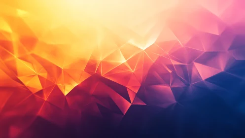 Prismatic polygon gradient with warm light burst overlay.