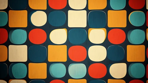 Playful retro squares and circles brighten a cozy modern wall