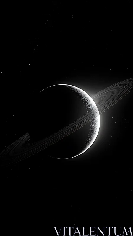 Ringed crescent exoplanet under single-source stellar backlight.