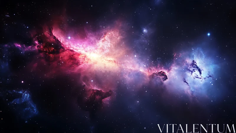 Bipolar emission nebula with ionized hydrogen dust lanes