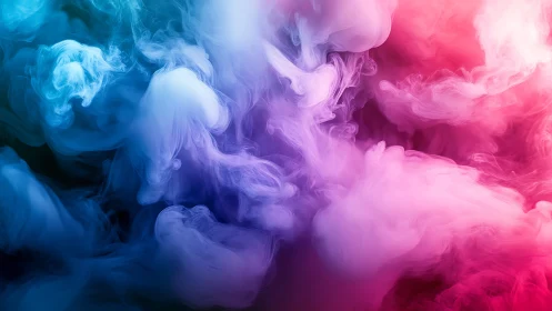 Soft swirling clouds of blue and pink dreamy color play.