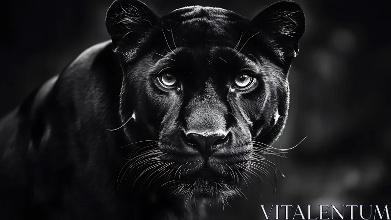 Powerful Panther Stares with Intense Grace and Presence