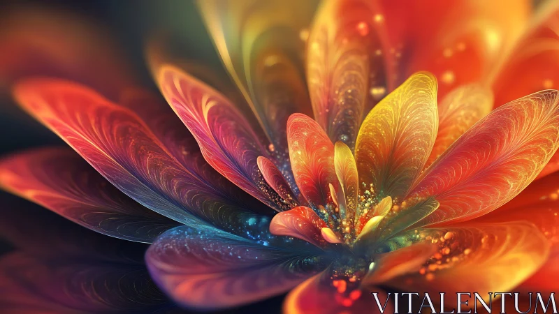 Fractal spectral blossom with luminescent volumetric petals.