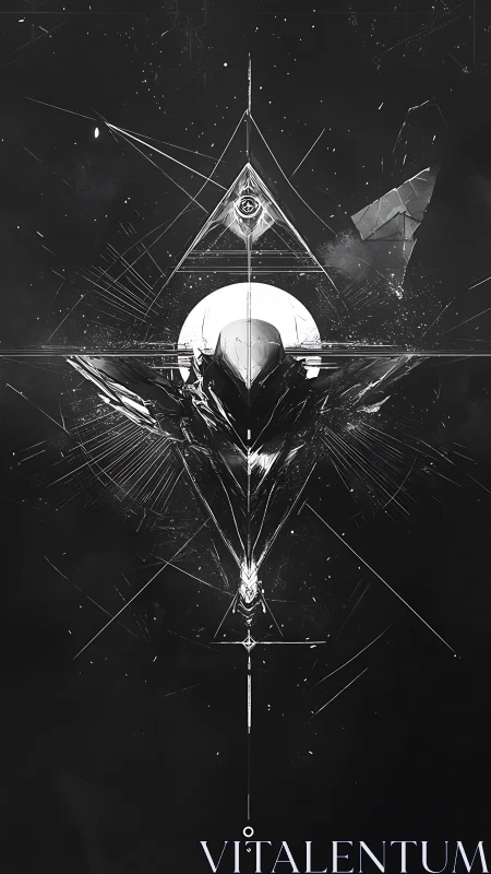 Mystic geometric sigil emerging from starlit darkness.