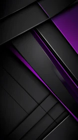 Layered black panels with neon purple diagonal accents.