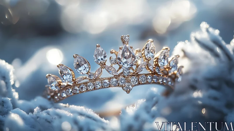 Winter light on a crystal crown in frosted silence.