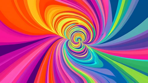 Spiraling rainbow currents draw the eye into glowing motion