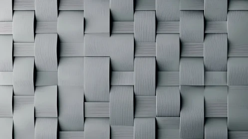 Gray woven 3D wall surface forms repeating vertical grid