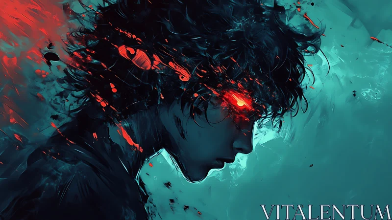 Neon thoughts detonate behind a quiet, side-lit profile