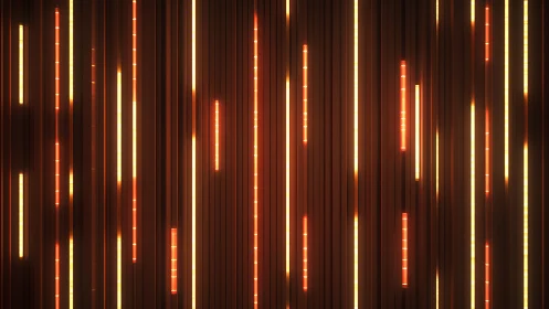 Vertical orange light bars on dark striped background wall