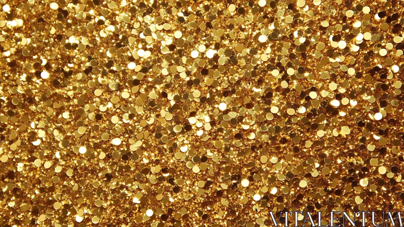 Dense surface of reflective gold confetti particles.