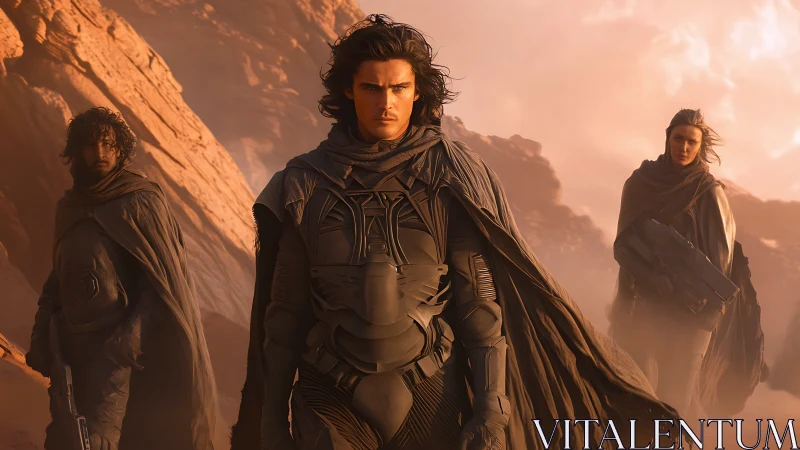 Desert cloaks stride forward as twin suns forge their resolve