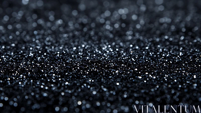 Sparkling black glitter surface in abstract macro photography style.