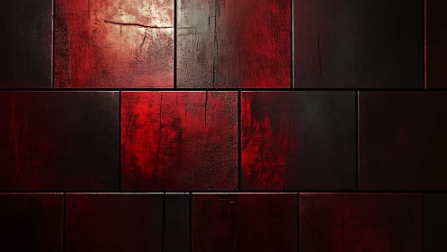 Deep Red and Black Textured Wall Tiles in Modern Abstract Style.