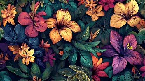 Vibrant Floral Tapestry. Rich Botanical Abundance.