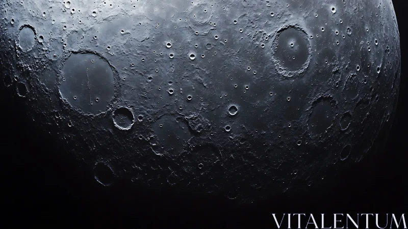 Lunar terminator close-up with high-relief crater textures.