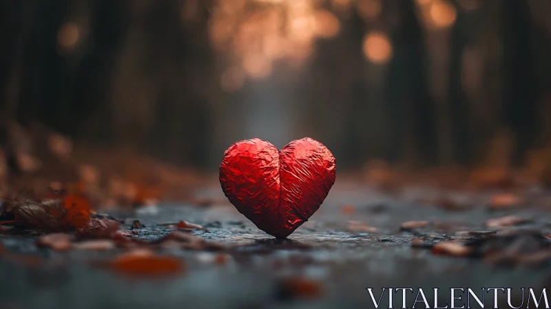 A Solitary Red Heart Glows on the Path.
