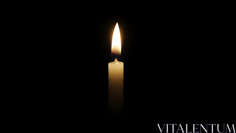 Solitary wax sentinel guarding a quiet ocean of dark.