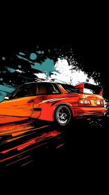 Vector drift coupe with dynamic splatter-motion treatment.