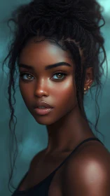 Soft light embraces a poised young woman with calm grace