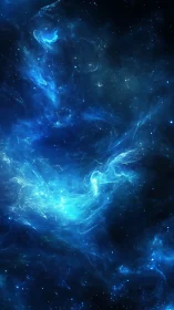 Nebular blue currents swirl like cosmic ink across night