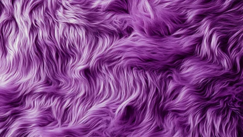 Vibrant purple synthetic fur texture forms flowing waves