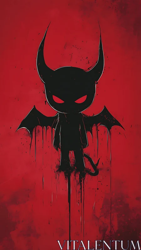 Shadowy demon silhouette bleeds into a red abyssal void.