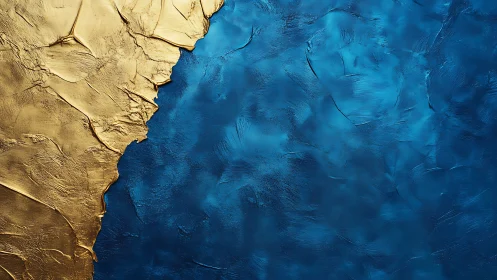 Golden texture gently meets deep blue abstract background