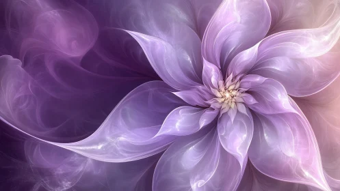 Soft lilac fractal flower unfolding in dreamy light.