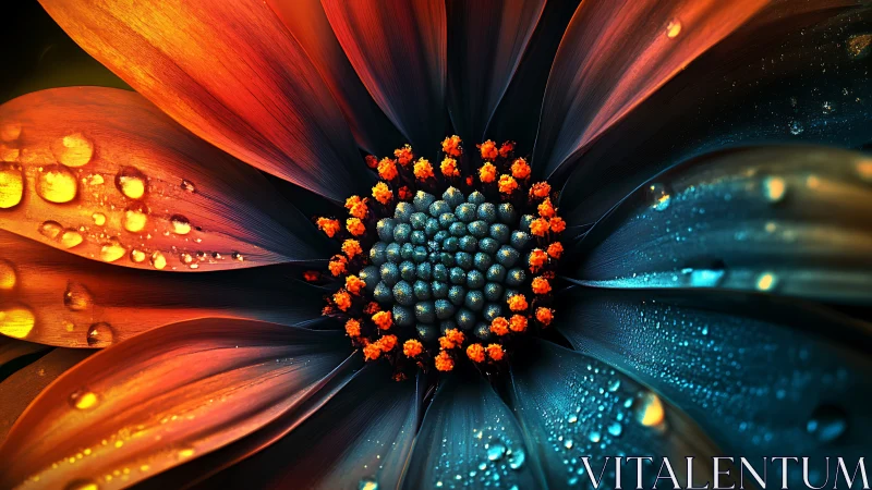 Macro Floral Composite with Radial Symmetry and Chromatic Contrast.