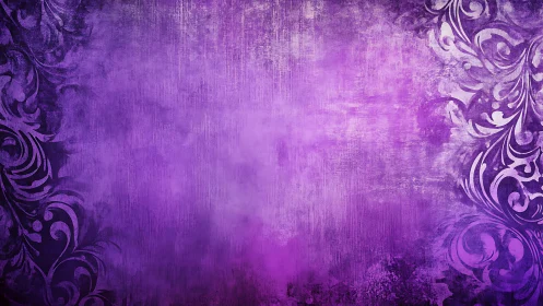 Purple textured background shows ornate floral borders