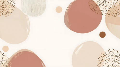 Muted abstract circles in neutral beige and terracotta tones.