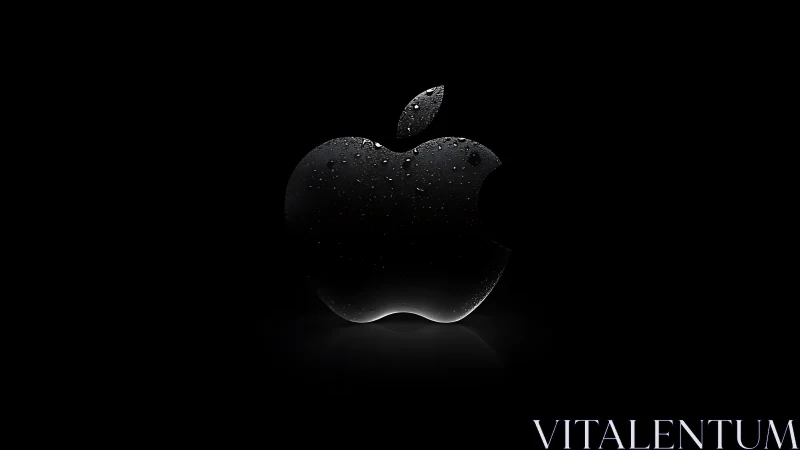 Apple Logo with Water Droplets - Minimalist Tech Icon.