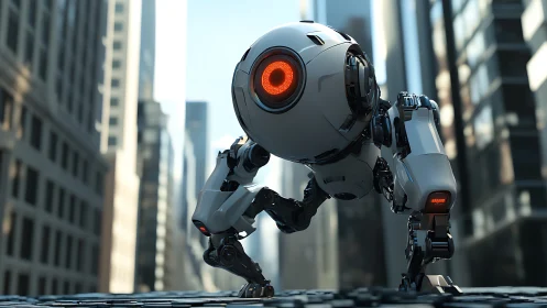 Quadrupedal urban recon droid with spherical optical core