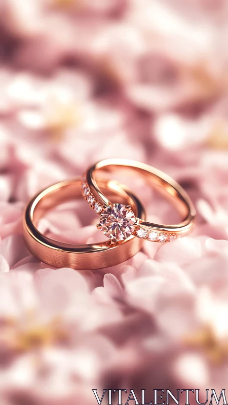 Rose gold vows dancing on a blush meadow of petals.